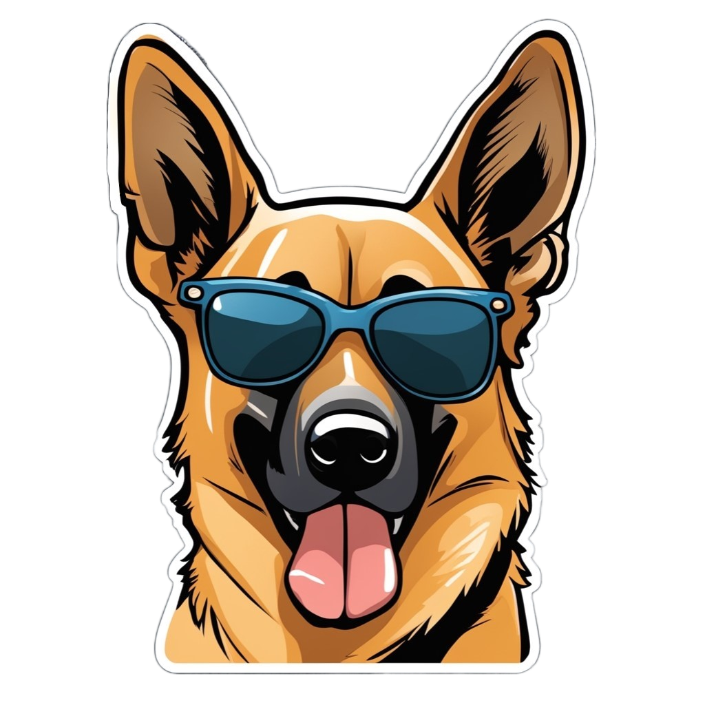 Owczarek niemiecki w okularach